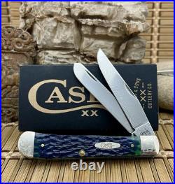 Case XX USA 2007 Hunter Green Bone Factory Scrolled Damascus Trapper 1/150 Knife