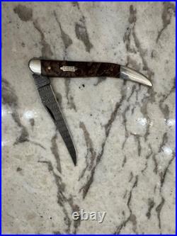 Case XX USA 2024 Natural Maple Burl 15093 Ladder Damascus Medium Toothpick Knife