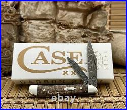 Case XX USA 2024 Natural Maple Burl 15094 Ladder Damascus Peanut Pocket Knife