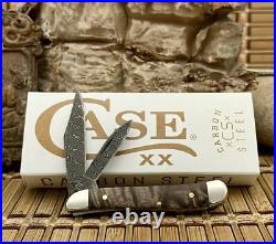 Case XX USA 2024 Natural Maple Burl 15094 Ladder Damascus Peanut Pocket Knife