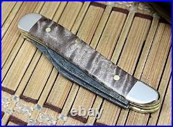 Case XX USA 2024 Natural Maple Burl 15094 Ladder Damascus Peanut Pocket Knife
