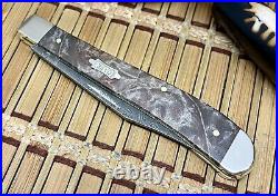 Case XX USA 2024 Natural Maple Burl 15096 Ladder Damascus Slimline Trapper Knife