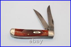 Case XX USA 6207 W Dam Wharncliffe Mini Trapper Damascus Sawcut Bone Knife 2016