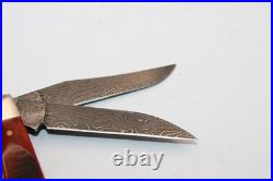 Case XX USA 6207 W Dam Wharncliffe Mini Trapper Damascus Sawcut Bone Knife 2016