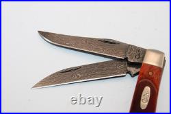 Case XX USA 6207 W Dam Wharncliffe Mini Trapper Damascus Sawcut Bone Knife 2016