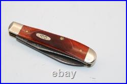 Case XX USA 6207 W Dam Wharncliffe Mini Trapper Damascus Sawcut Bone Knife 2016