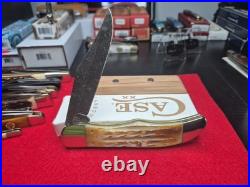 Case xx Knife Folding Hunter Burnt Natural Bone 27237 Damascus Pocket Knives