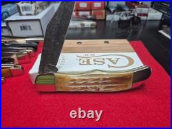 Case xx Knife Folding Hunter Burnt Natural Bone 27237 Damascus Pocket Knives