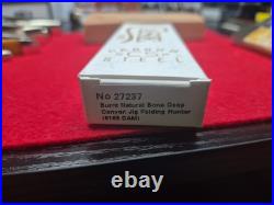 Case xx Knife Folding Hunter Burnt Natural Bone 27237 Damascus Pocket Knives