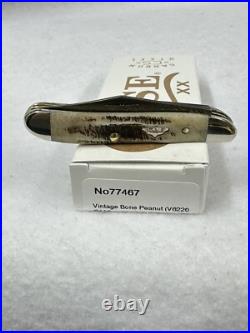 Case xx Knife Peanut 77467 Damascus Vintage Bone Pocket Knives