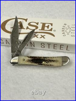 Case xx Knife Peanut 77467 Damascus Vintage Bone Pocket Knives