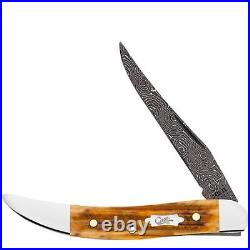 Case xx Knife Texas Toothpick Burnt Goldenrod Bone 52424 Damascus Pocket Knives