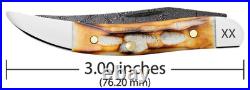 Case xx Knife Texas Toothpick Burnt Natural Bone 27236 Damascus Pocket Knives