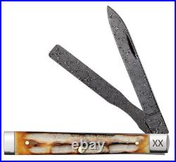 Case xx Knives Baby Doc Burnt Natural Bone 27234 Damascus Pocket Knife