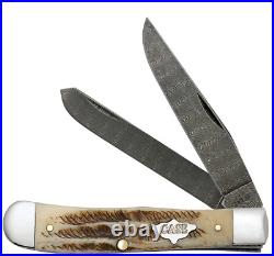Case xx Knives Trapper 77460 Damascus Vintage Bone 1/1400 Pocket Knife