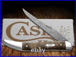 Case xx Medium Toothpick Damascus Steel Natural Maple Burl 15093 Pocket Knife