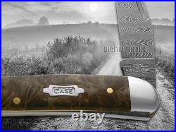 Case xx Medium Toothpick Damascus Steel Natural Maple Burl 15093 Pocket Knife