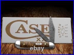 Case xx Peanut Damascus Steel Natural Maple Burl Wood 15094 Pocket Knife