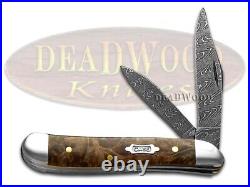 Case xx Peanut Damascus Steel Natural Maple Burl Wood 15094 Pocket Knife