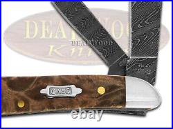 Case xx Peanut Damascus Steel Natural Maple Burl Wood 15094 Pocket Knife