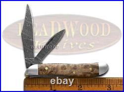 Case xx Peanut Damascus Steel Natural Maple Burl Wood 15094 Pocket Knife