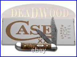 Case xx Peanut Damascus Steel Natural Maple Burl Wood 15094 Pocket Knife