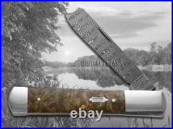 Case xx Razor Jack Damascus Steel Natural Maple Burl Wood 15092 Pocket Knife