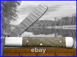 Case xx Razor Jack Damascus Steel Natural Maple Burl Wood 15092 Pocket Knife