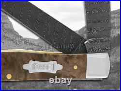 Case xx Trapper Damascus Steel Natural Maple Burl Wood 15090 Pocket Knife