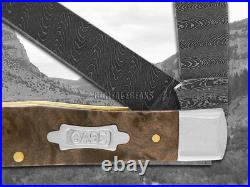Case xx Trapper Damascus Steel Natural Maple Burl Wood 15090 Pocket Knife