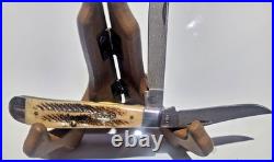 Case xx Vintage Bone Mini Trapper WithDamascus Blade. V6207 DAM