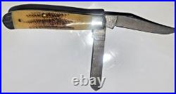 Case xx Vintage Bone Mini Trapper WithDamascus Blade. V6207 DAM