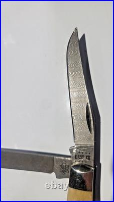 Case xx Vintage Bone Mini Trapper WithDamascus Blade. V6207 DAM