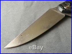 Cheburkov Raven Damascus CF Folding Knife