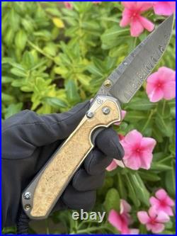 Chris Reeve Knives Large Sebenza 31 Left Hand Ladder Damascus RARE