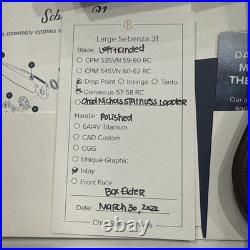 Chris Reeve Knives Large Sebenza 31 Left Hand Ladder Damascus RARE