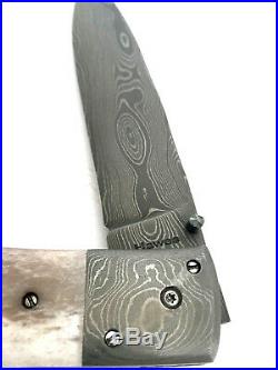 Chuck Hawes Custom Handmade Damascus Folding Knife