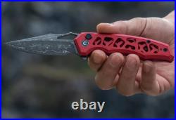 Civivi Anaaki Folding Knife 3 Damascus Steel Clip Point Blade Aluminum Handle