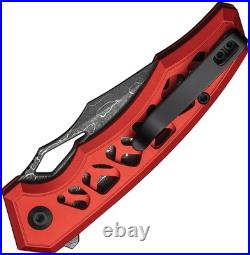 Civivi Anaaki Red C24039-DS1 Damascus Aluminum Folding Knife