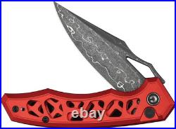 Civivi Anaaki Red C24039-DS1 Damascus Aluminum Folding Knife