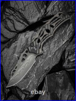 Civivi Biophase Folding Knife 3.5 Damascus Steel Blade Aluminum/Carbon F Handle