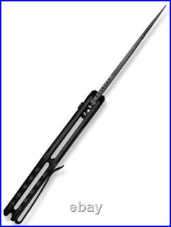 Civivi Biophase Folding Knife 3.5 Damascus Steel Blade Black Aluminum Handle