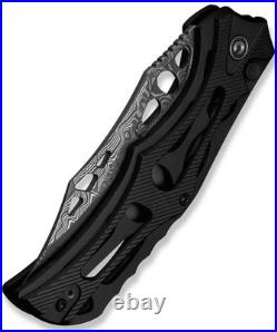 Civivi Biophase Folding Knife 3.5 Damascus Steel Blade Black Aluminum Handle