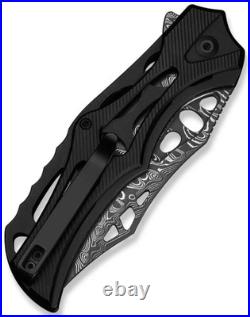 Civivi Biophase Folding Knife 3.5 Damascus Steel Blade Black Aluminum Handle