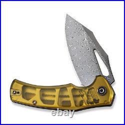 Civivi BullTusk Liner Lock C23017-DS1 Polished Ultem Damascus Steel Pocket Knife