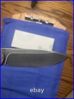 Civivi Button Lock Elementum Folding Knife Red Carbon Fiber Damascus C2103DS-2