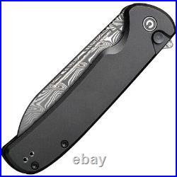 Civivi Chevalier Folding Knife 3.50 Damascus Steel Blade Black Aluminum Handle