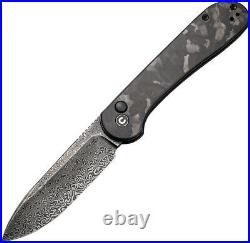 Civivi Elementum Carbon Fiber Folding Damascus Pocket Knife 2103DS3
