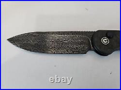 Civivi Elementum Folding Knife Black Marble CF Handle Damascus C2103DS-3