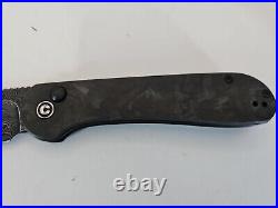 Civivi Elementum Folding Knife Black Marble CF Handle Damascus C2103DS-3